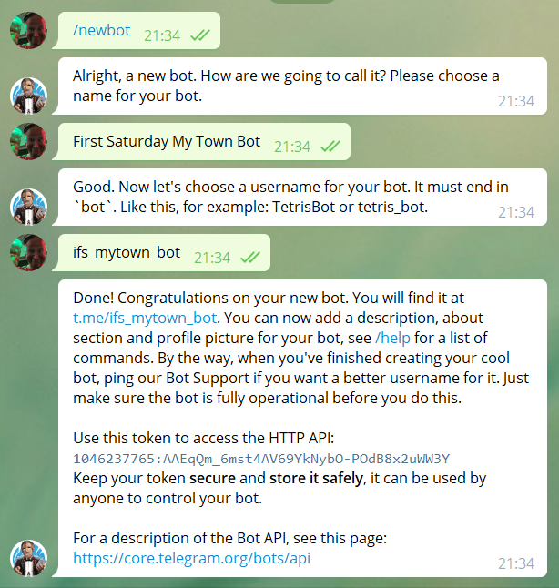 BotFather conversation screenshot